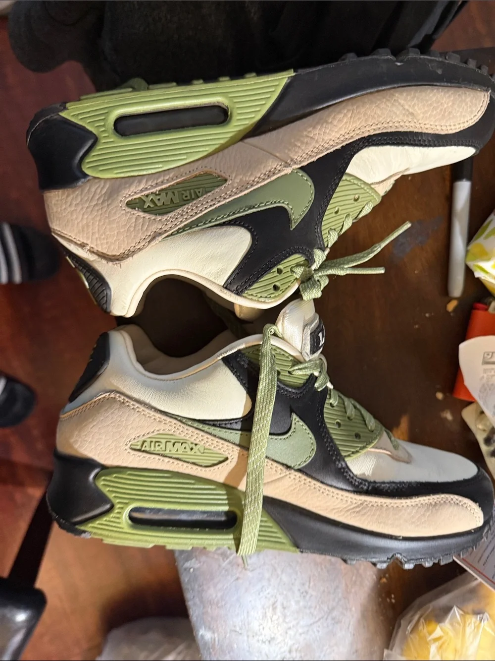Nike Men’s Sneakers in Olive Green, Cream, Black